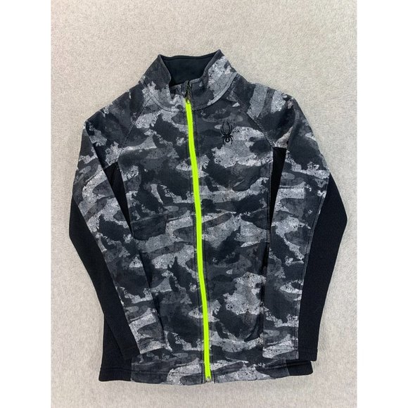 Spyder Core Full Zip‎ Winter Sweater Jacket (Kid's Large) Black/Gray - Picture 1 of 12